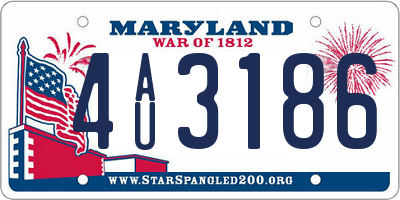 MD license plate 4AU3186