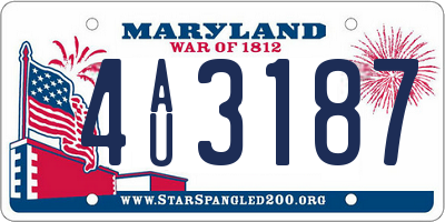 MD license plate 4AU3187