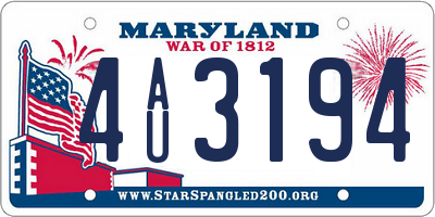 MD license plate 4AU3194