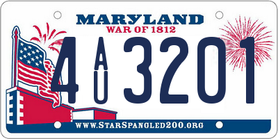 MD license plate 4AU3201