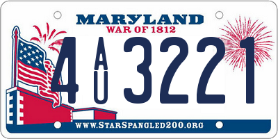 MD license plate 4AU3221