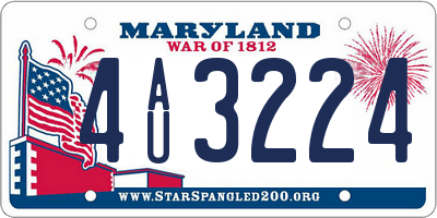 MD license plate 4AU3224