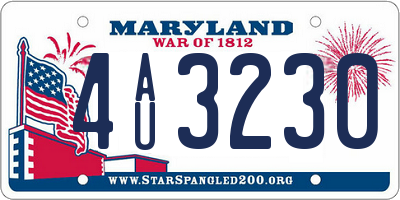 MD license plate 4AU3230