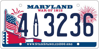 MD license plate 4AU3236