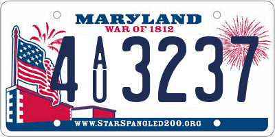 MD license plate 4AU3237