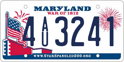 MD license plate 4AU3241