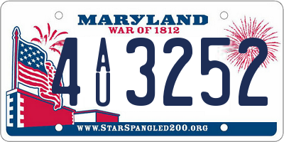 MD license plate 4AU3252