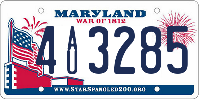 MD license plate 4AU3285
