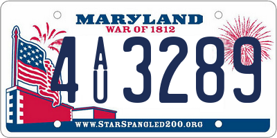 MD license plate 4AU3289