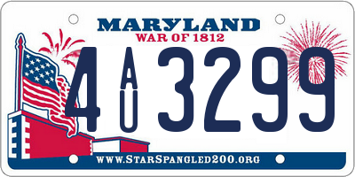 MD license plate 4AU3299