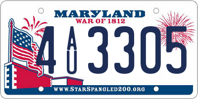 MD license plate 4AU3305