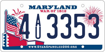 MD license plate 4AU3353
