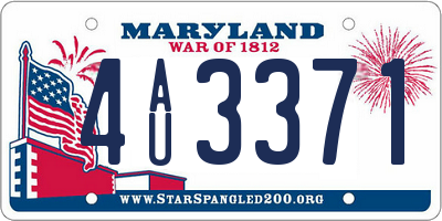 MD license plate 4AU3371