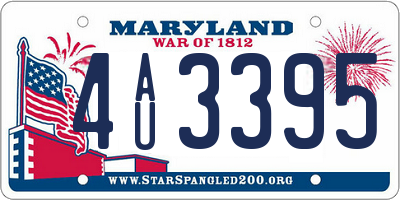 MD license plate 4AU3395