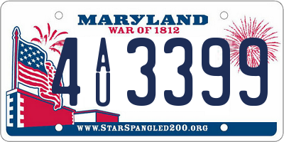MD license plate 4AU3399