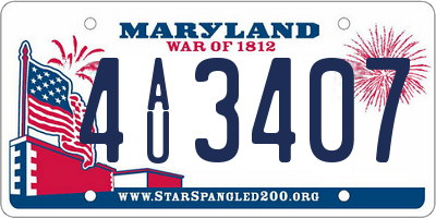 MD license plate 4AU3407