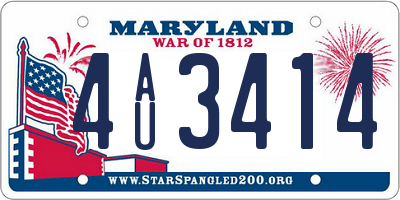 MD license plate 4AU3414