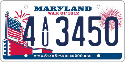 MD license plate 4AU3450