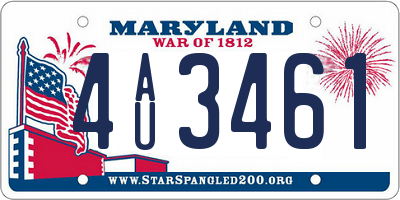 MD license plate 4AU3461