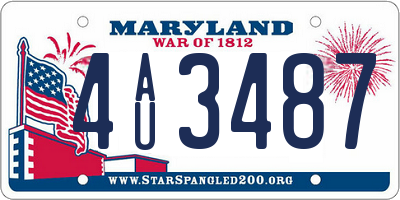 MD license plate 4AU3487