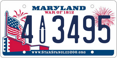 MD license plate 4AU3495
