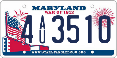 MD license plate 4AU3510