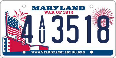 MD license plate 4AU3518