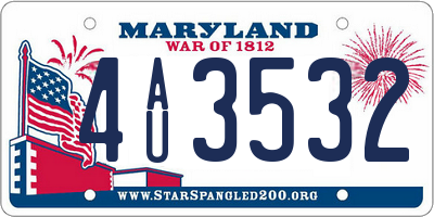 MD license plate 4AU3532