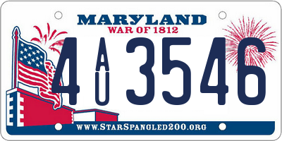 MD license plate 4AU3546
