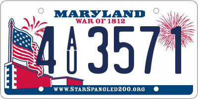 MD license plate 4AU3571