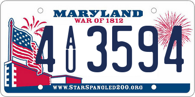 MD license plate 4AU3594