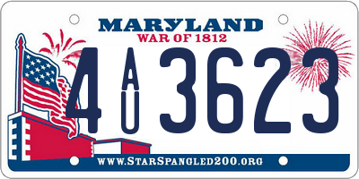 MD license plate 4AU3623
