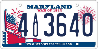 MD license plate 4AU3640