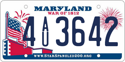 MD license plate 4AU3642