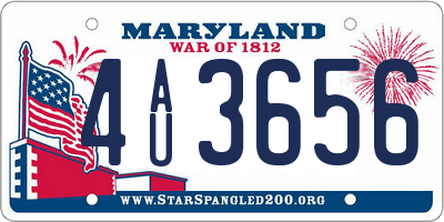 MD license plate 4AU3656