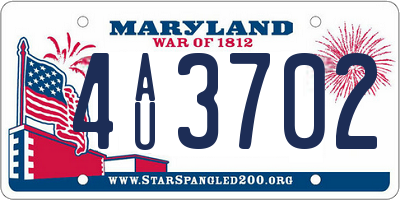MD license plate 4AU3702