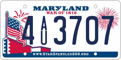 MD license plate 4AU3707