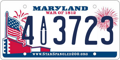 MD license plate 4AU3723