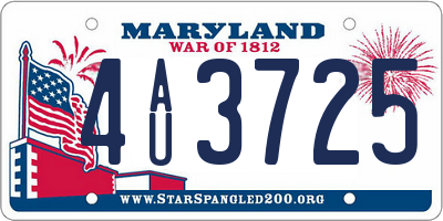 MD license plate 4AU3725