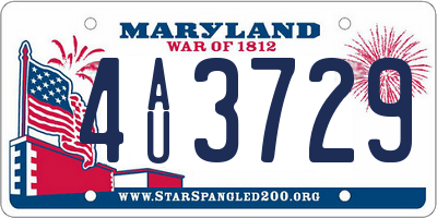 MD license plate 4AU3729