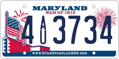 MD license plate 4AU3734