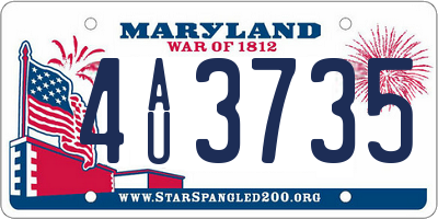 MD license plate 4AU3735