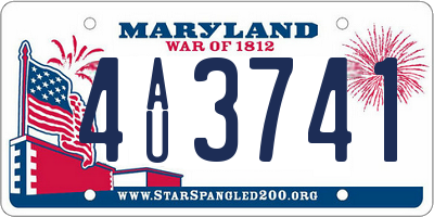 MD license plate 4AU3741