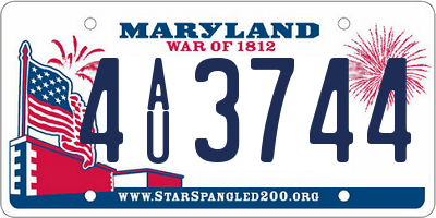 MD license plate 4AU3744