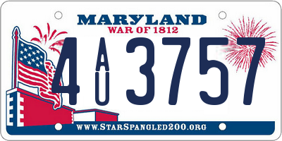 MD license plate 4AU3757