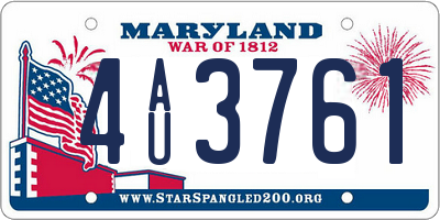 MD license plate 4AU3761