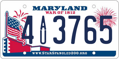 MD license plate 4AU3765