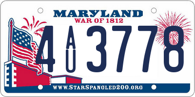 MD license plate 4AU3778