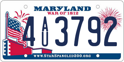 MD license plate 4AU3792