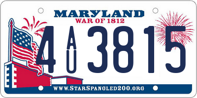 MD license plate 4AU3815